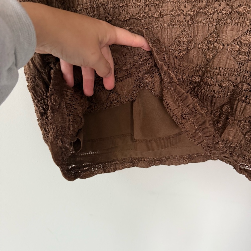 Vintage Brown Textured Blouse - Picture 6 of 12